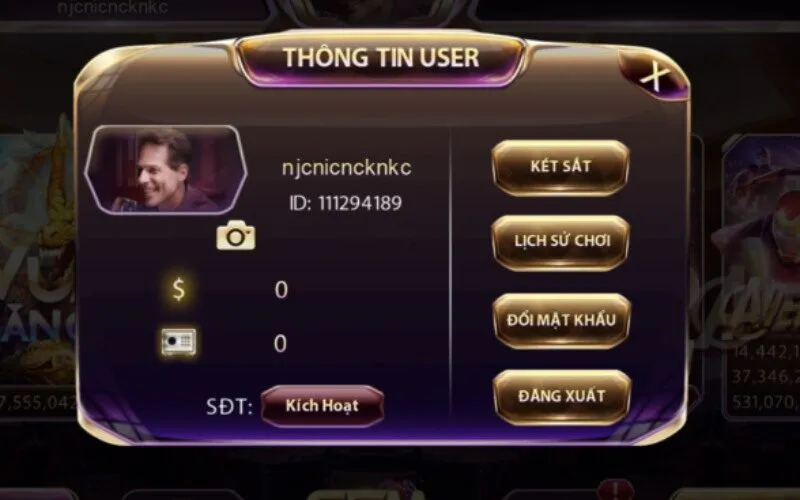 Kiểm tra kỹ thông tin user trước khi kích hoạt chơi Gemwin